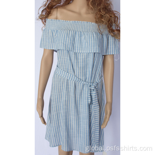 Boat Neck Strapless Dress Summer Single Collar Dress Manufactory